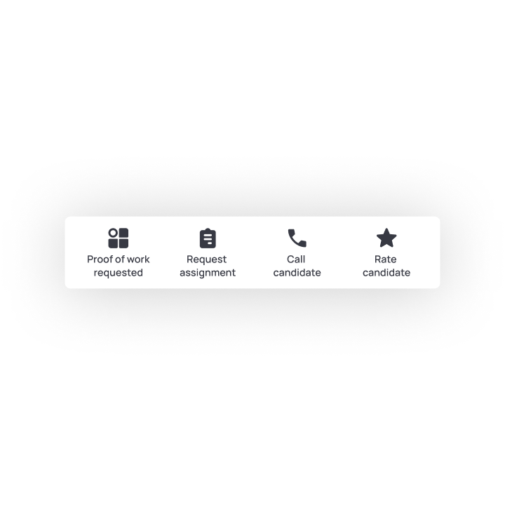 One-click action buttons for recruiters only