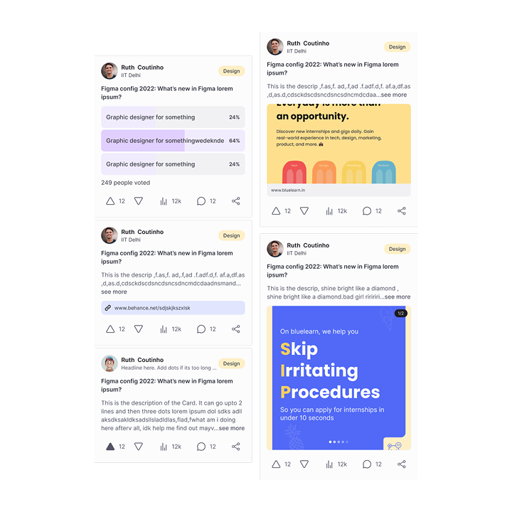 Four content types, including polls